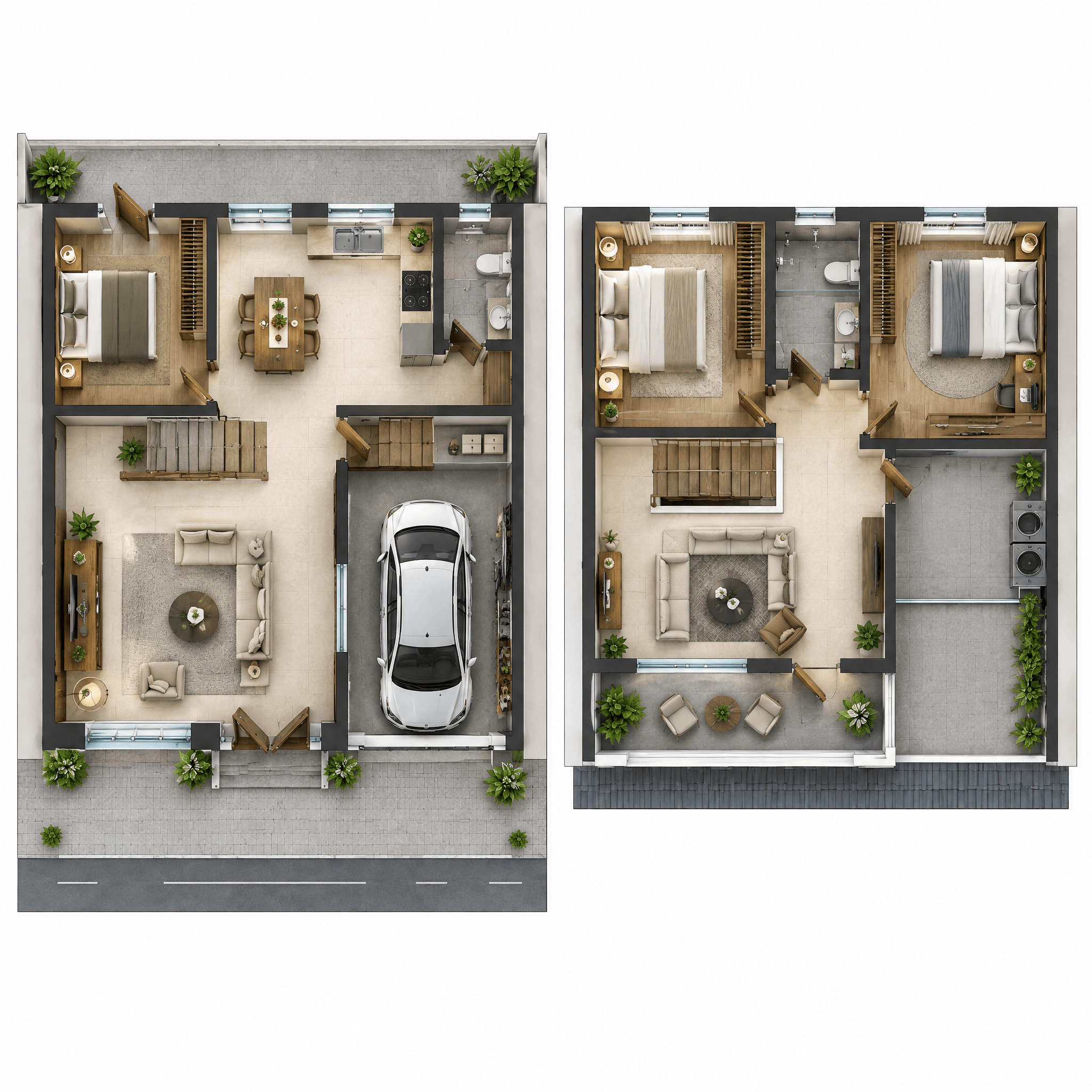 Design d'intérieur en style Contemporary — Salon par GenRoom AI