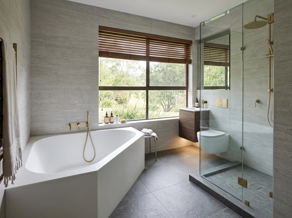 Contemporary Bathroom design — interior photo by GenRoom AI