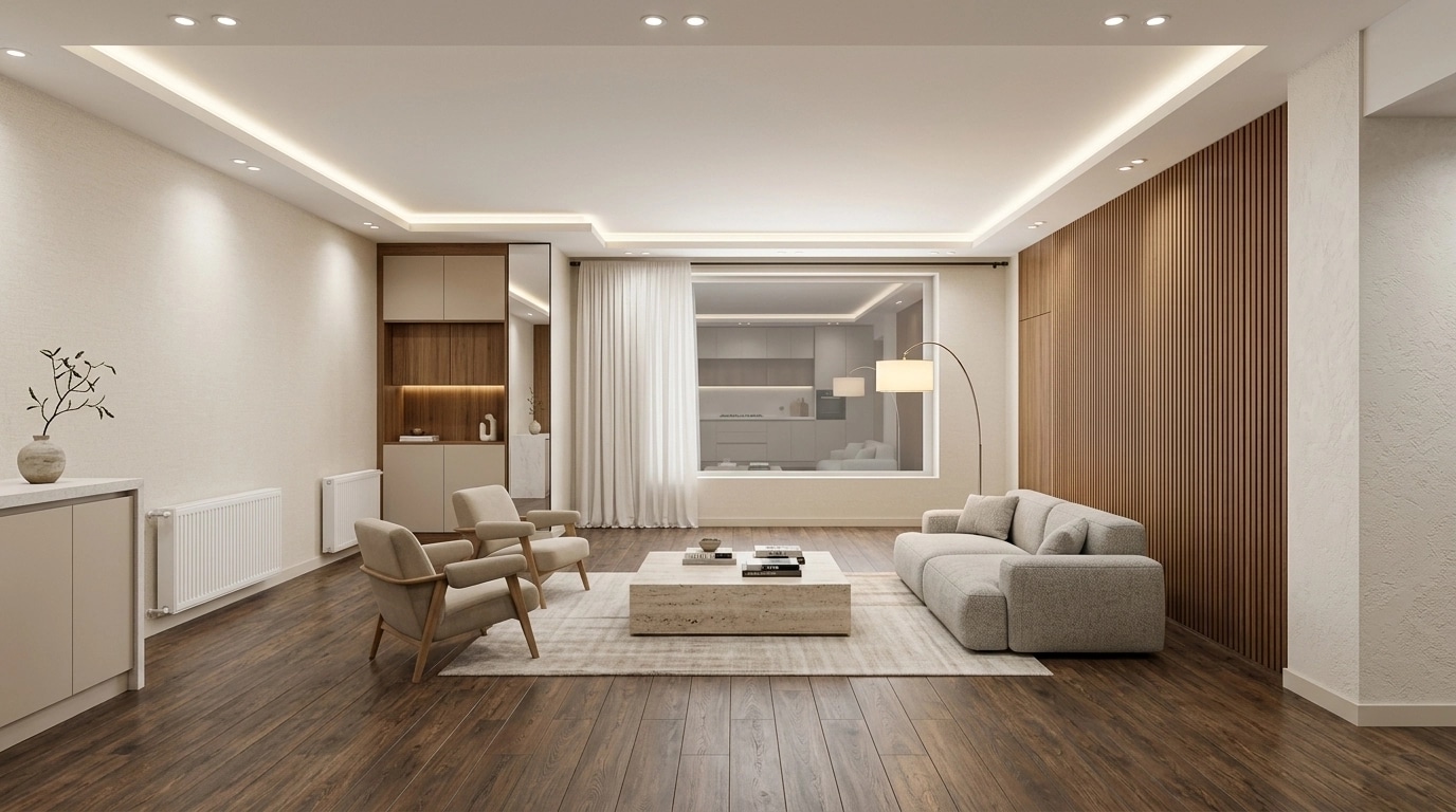 Minimalism Living Room design — interior photo by GenRoom AI
