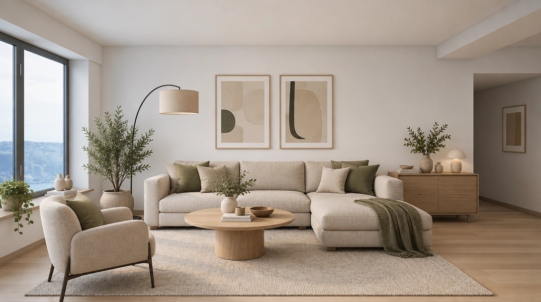 Interior design in Minimalism style — Living Room by GenRoom AI