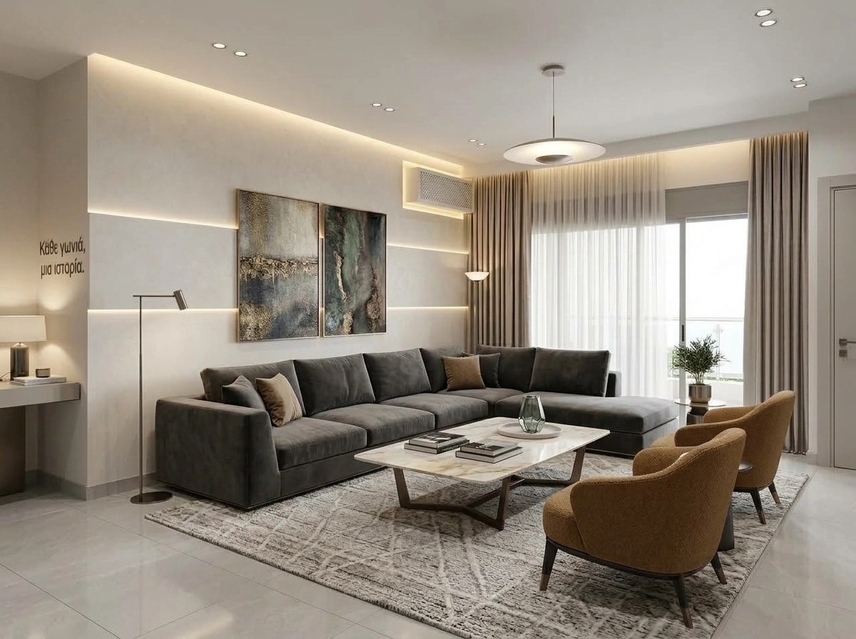 Interior design in Contemporary style — Living Room by GenRoom AI