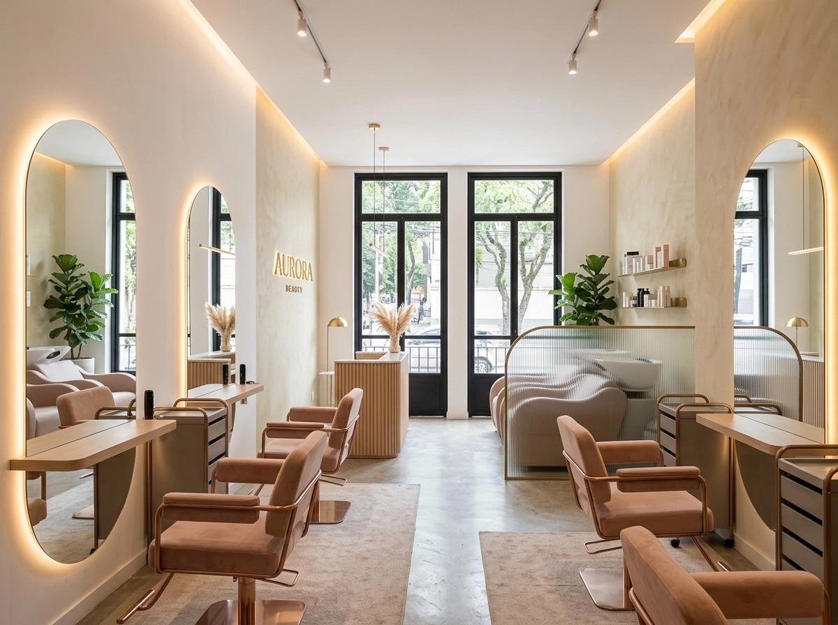 Interior design in Minimalism style — beauty_salon by GenRoom AI