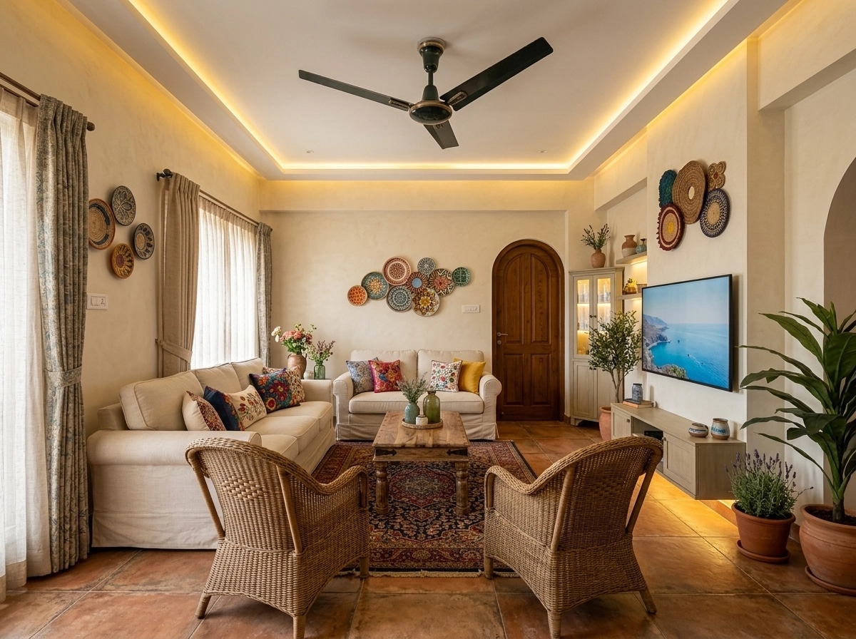 Diseño de interiores en estilo Mediterranean — Salón por GenRoom AI