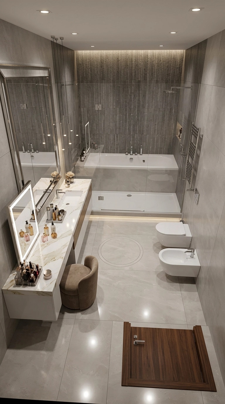 Bathroom interior in Contemporary style — photo by GenRoom AI