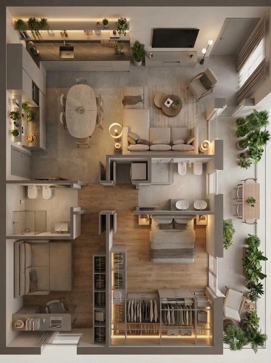 Interior design in Contemporary style — Living Room by GenRoom AI