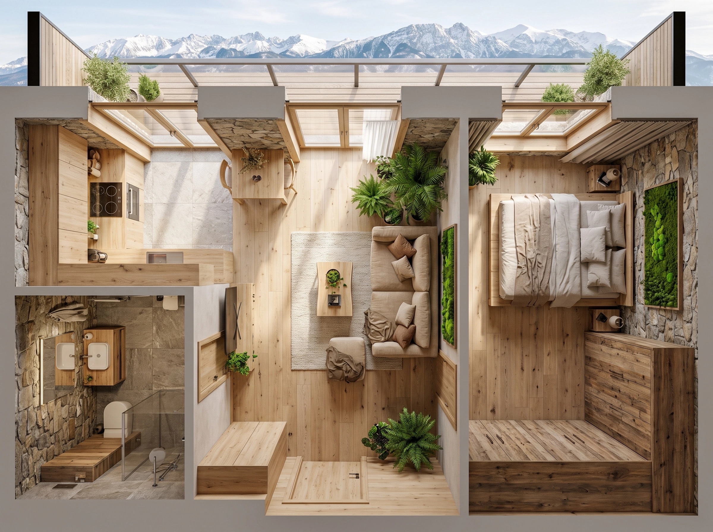 Interior design in Biophilic style — Living Room by GenRoom AI