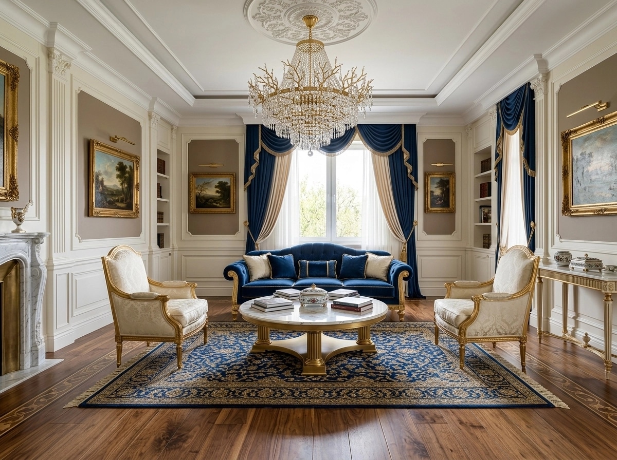 Interior design in Neoclassic style — Living Room by GenRoom AI