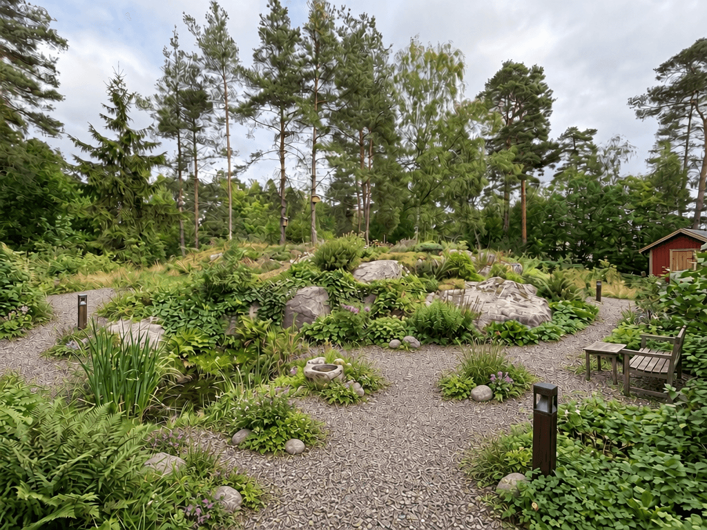 Landscape design in Eco Natural Garden style — Yard by GenRoom AI