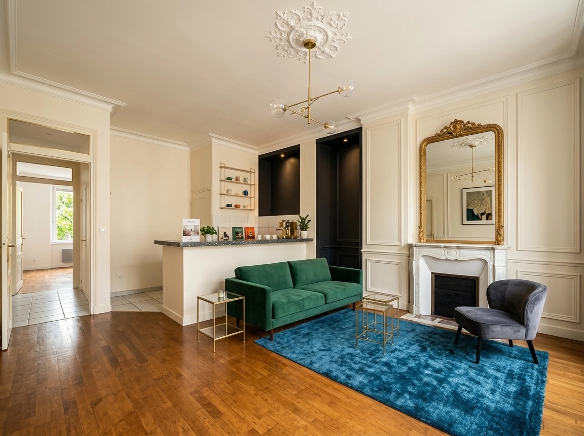 French Parisian Living Room design — interior photo by GenRoom AI