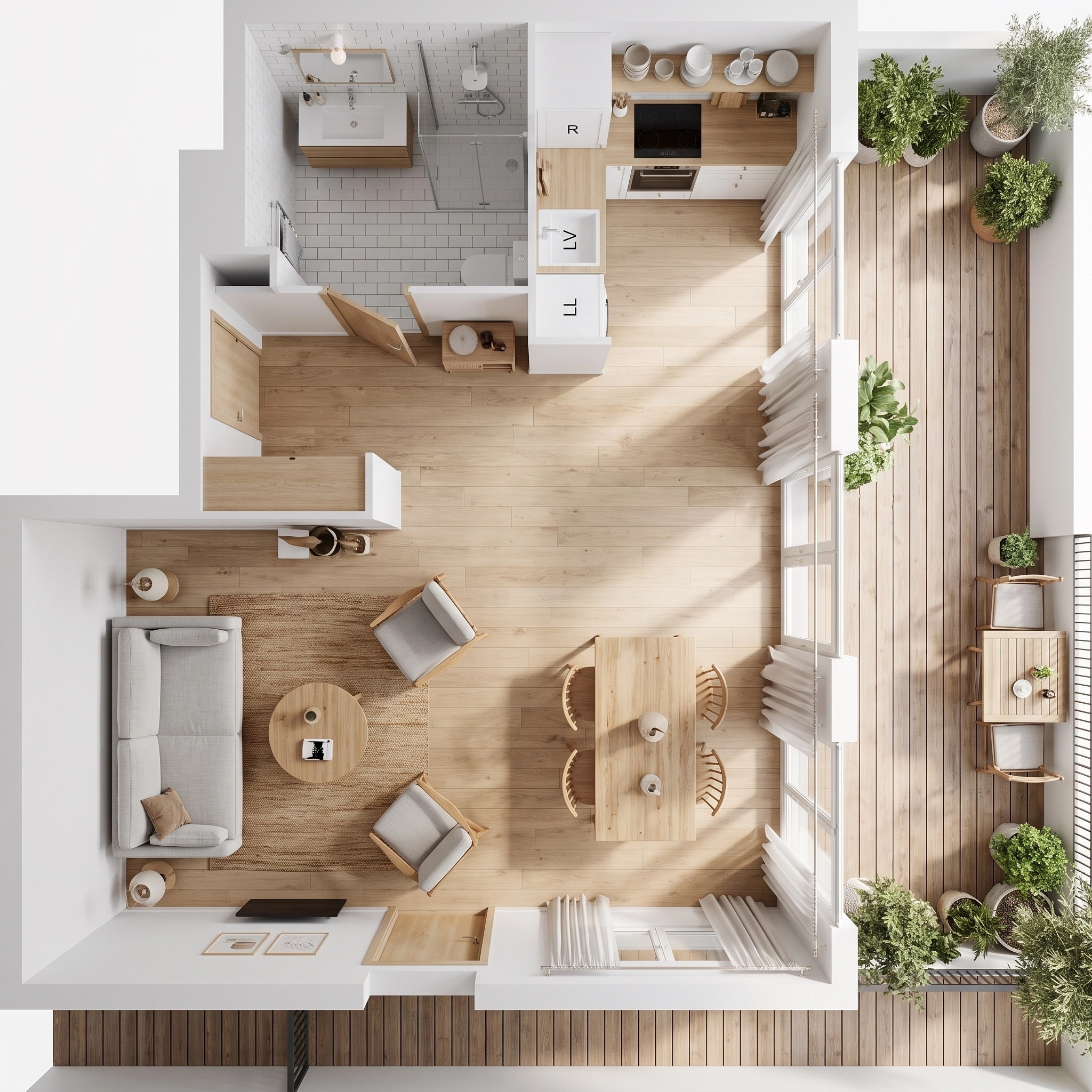 Scandinavian Living Room design — interior photo by GenRoom AI