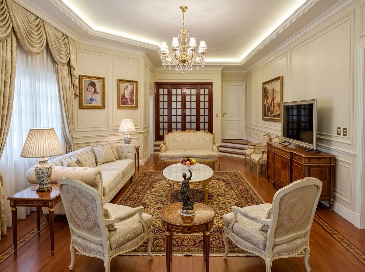 Interior design in Neoclassic style — Living Room by GenRoom AI
