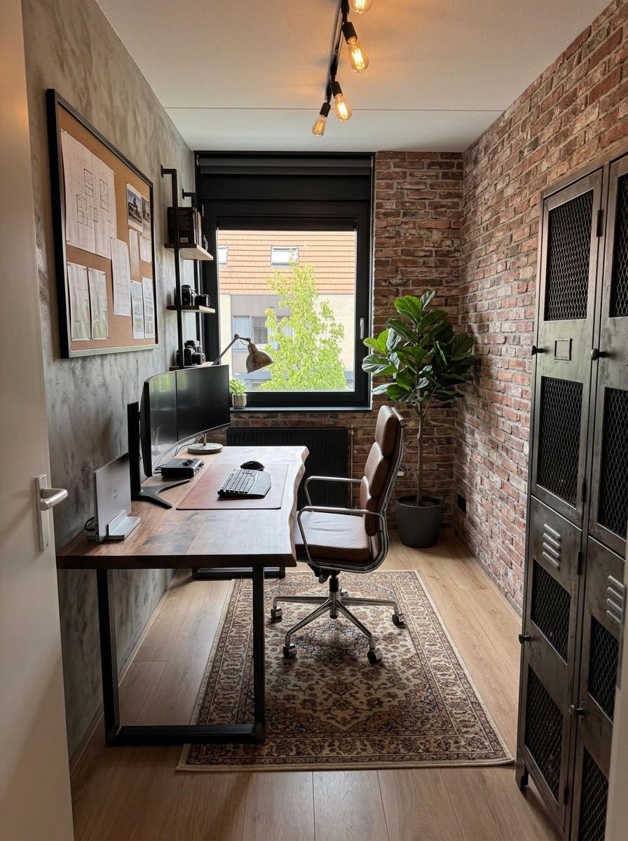 Interior design in Loft / Industrial style — home_office by GenRoom AI