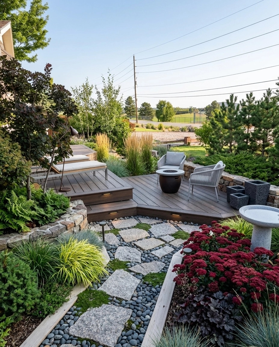 Landscape design in Scandinavian Garden style — Yard by GenRoom AI