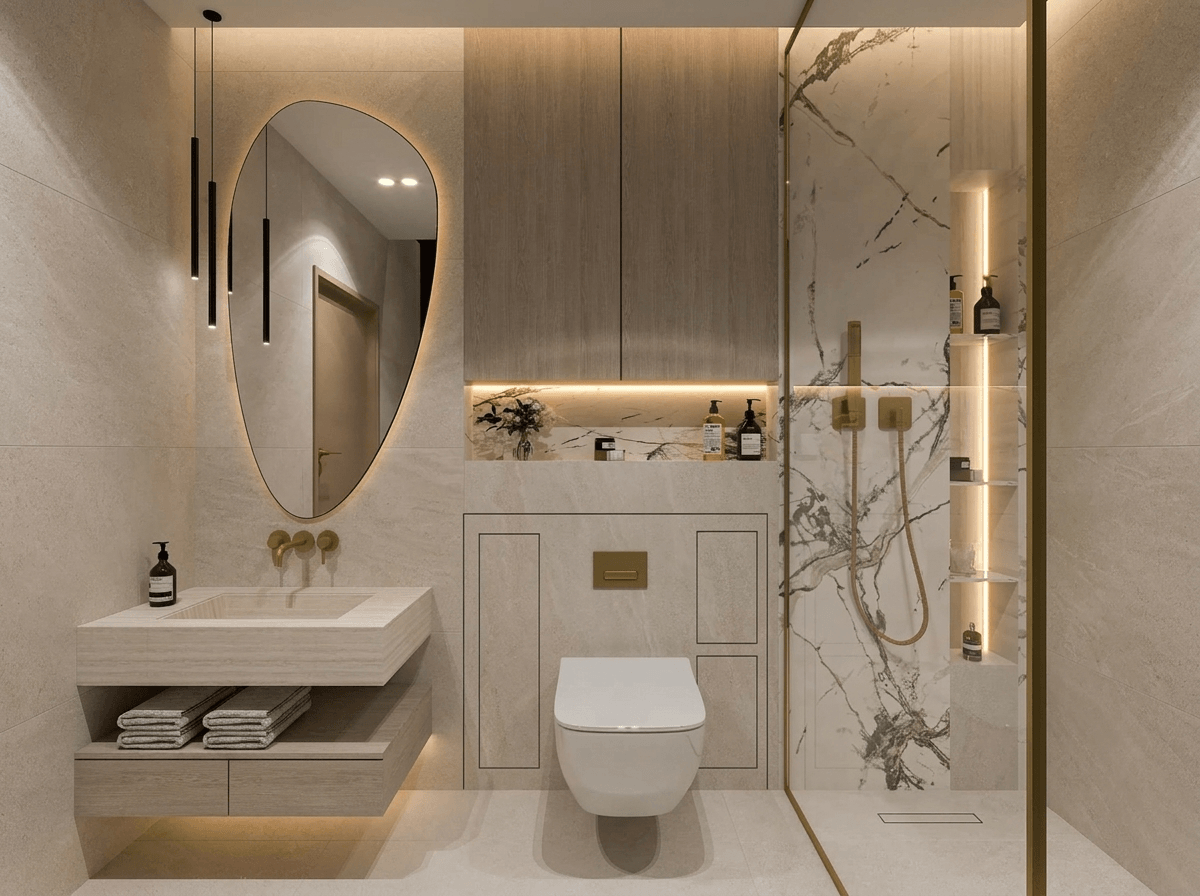 Bathroom interior in no_style style — photo by GenRoom AI