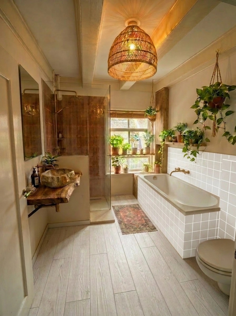 Bathroom interior in Mediterranean style — photo by GenRoom AI