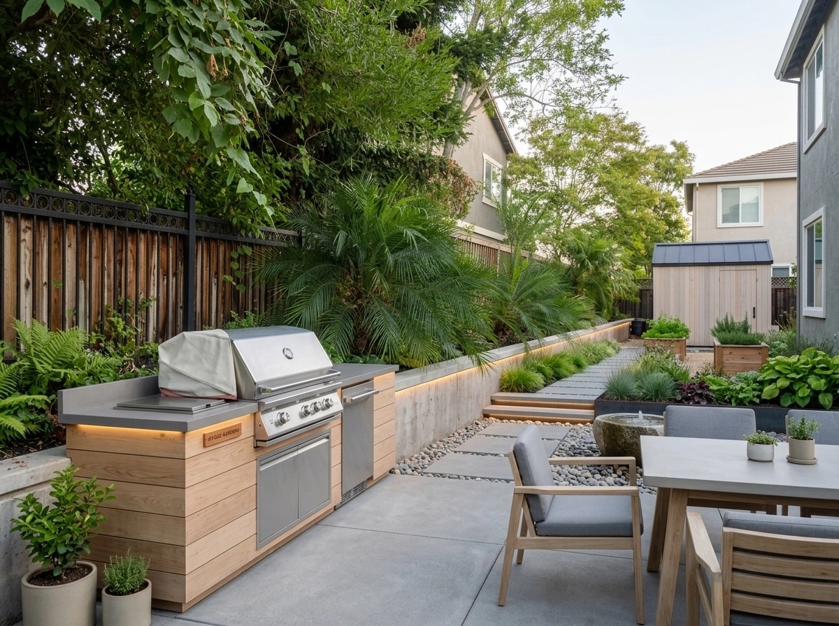 Landscape design in Scandinavian Garden style — Yard by GenRoom AI
