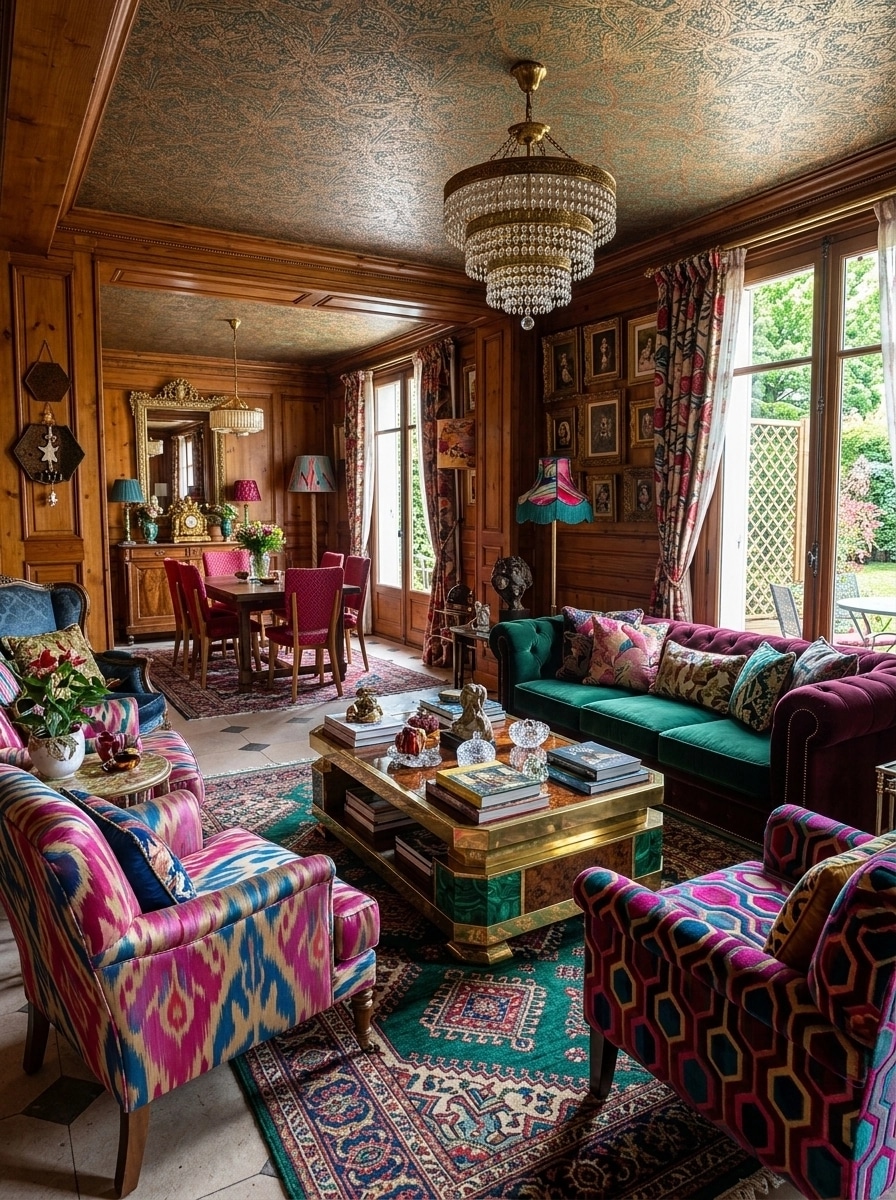 Maximalist Living Room design — interior photo by GenRoom AI