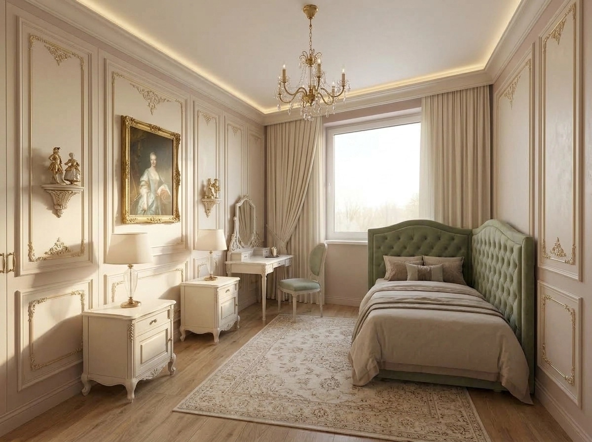 Neoclassic Bedroom design — interior photo by GenRoom AI