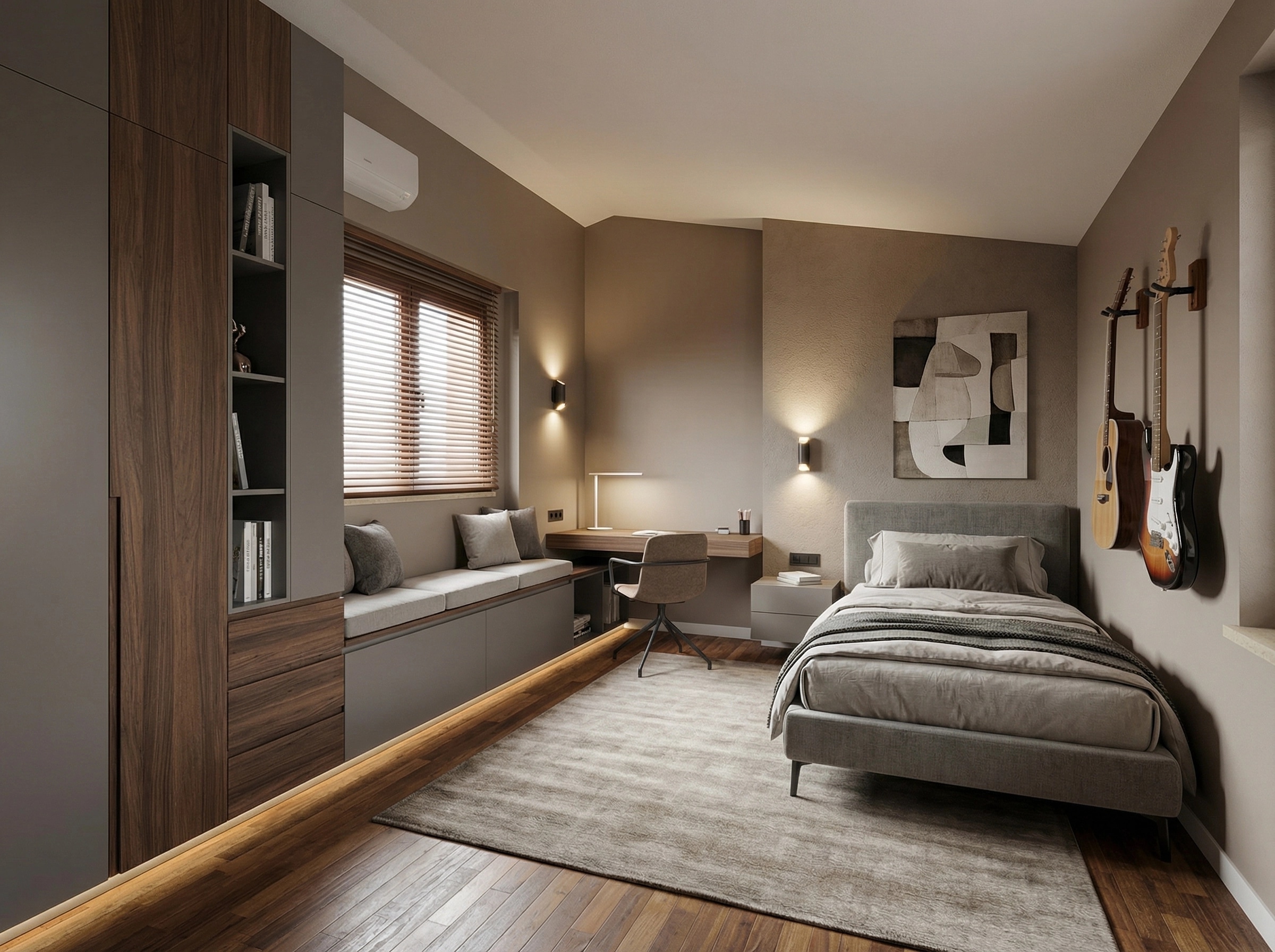 Contemporary Bedroom design — interior photo by GenRoom AI