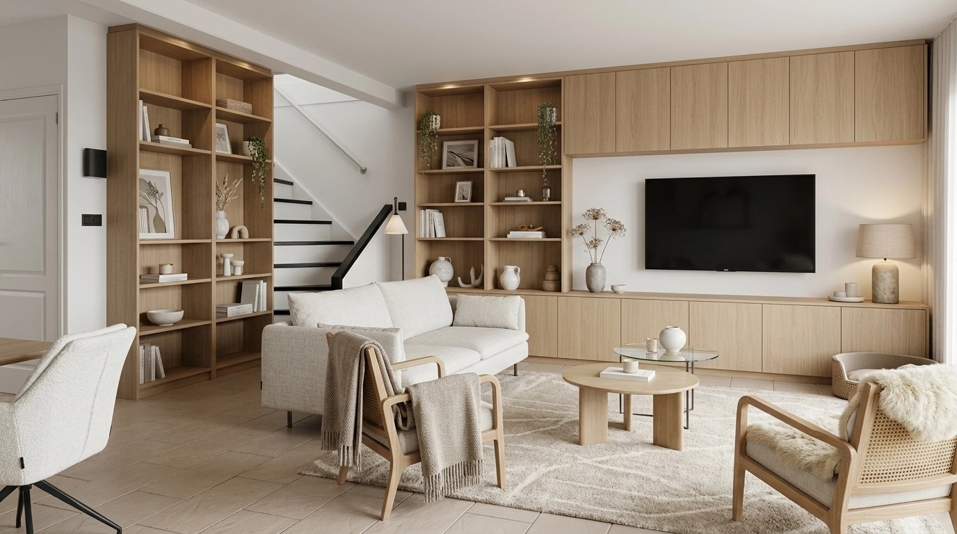 Interior design in Scandinavian style — Living Room by GenRoom AI