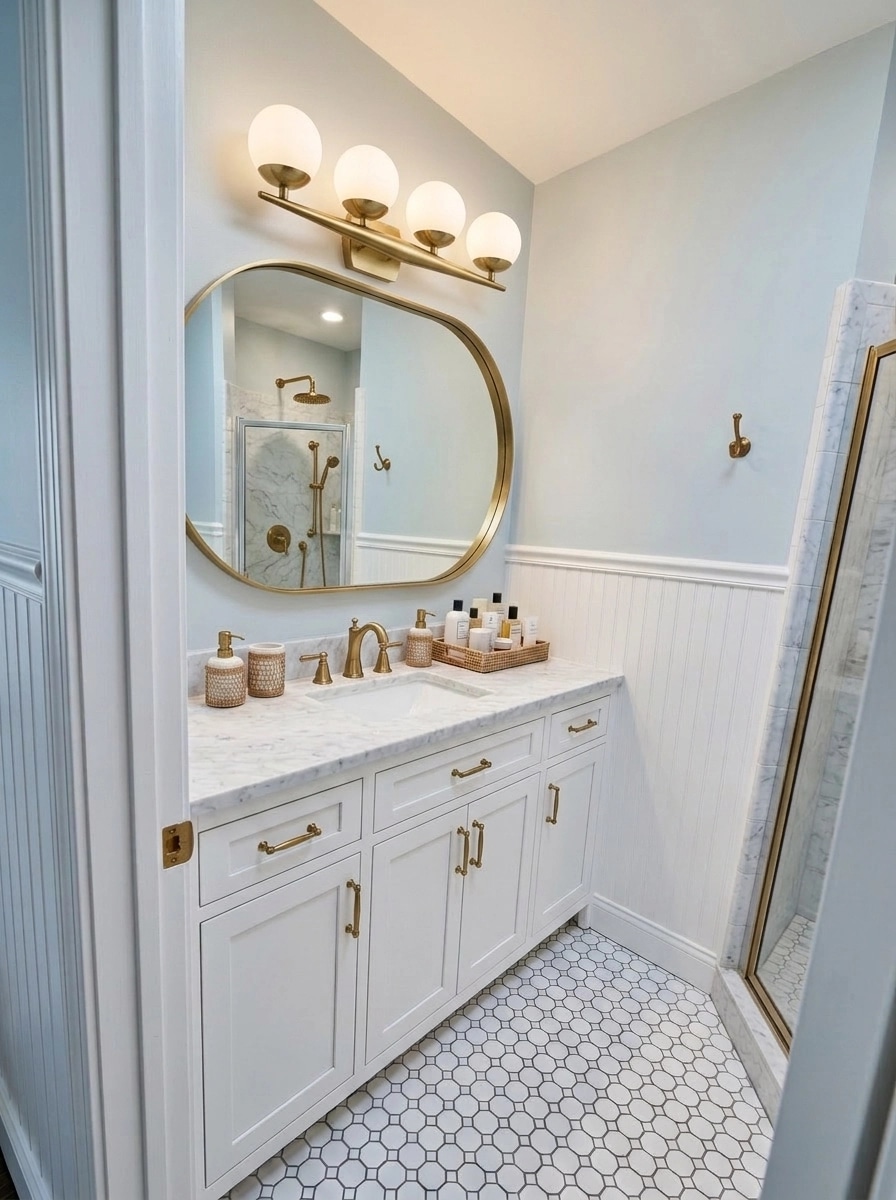 Interior design in Coastal / Hamptons style — Bathroom by GenRoom AI