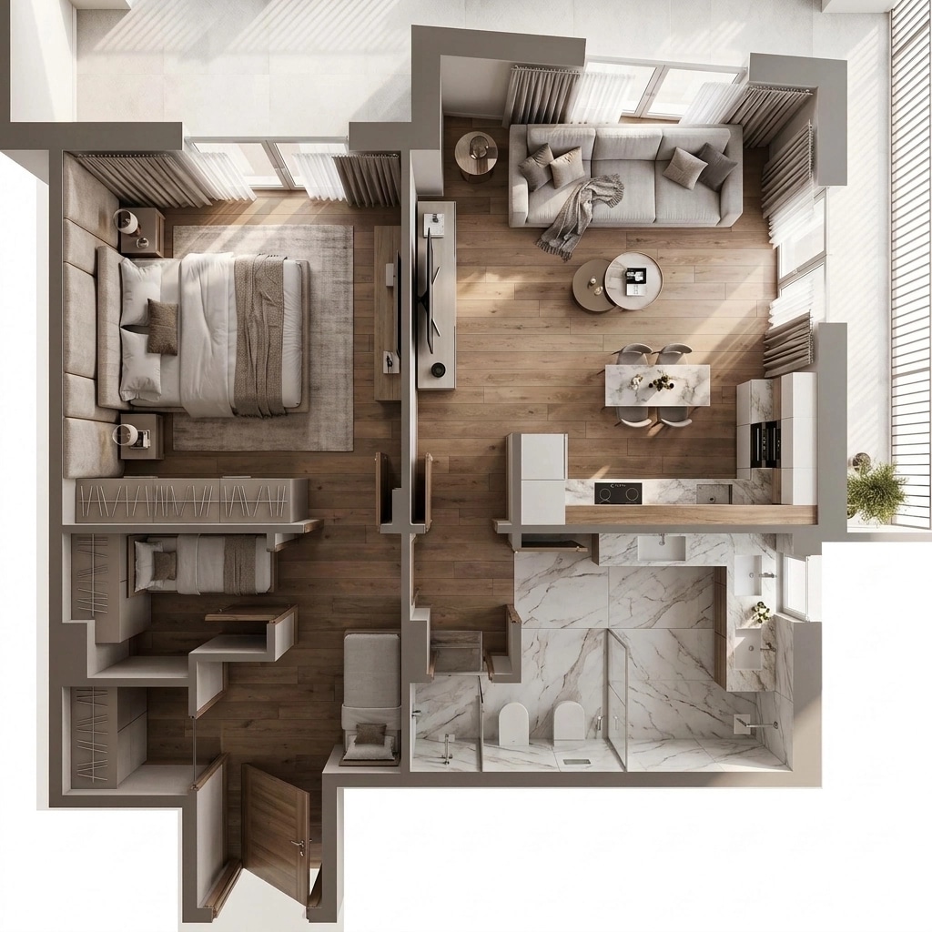 Interior design in Contemporary style — Living Room by GenRoom AI