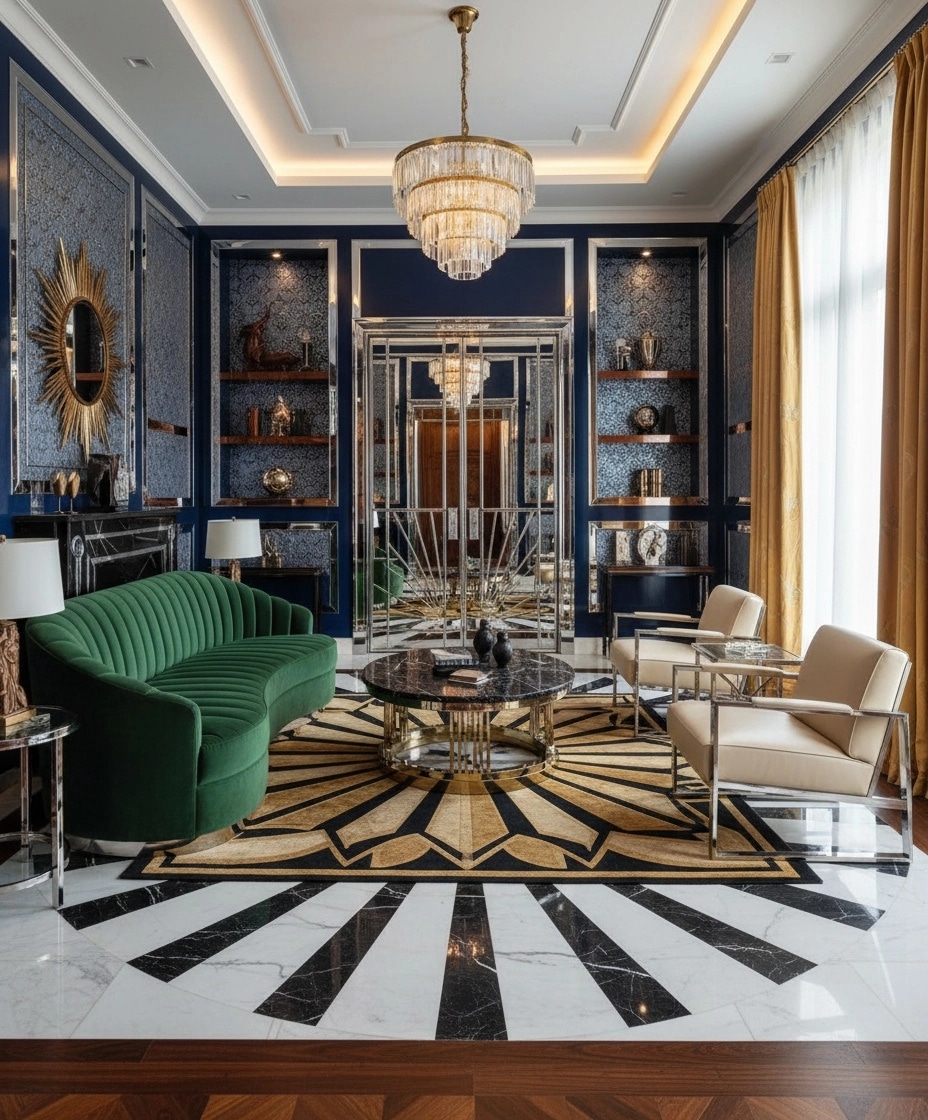 Art Deco Living Room design — interior photo by GenRoom AI
