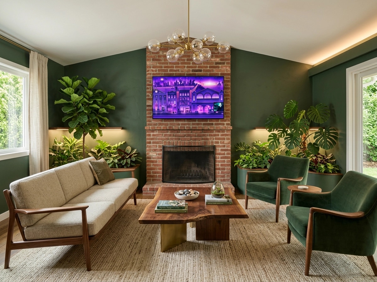 Interior design in Biophilic style — Living Room by GenRoom AI