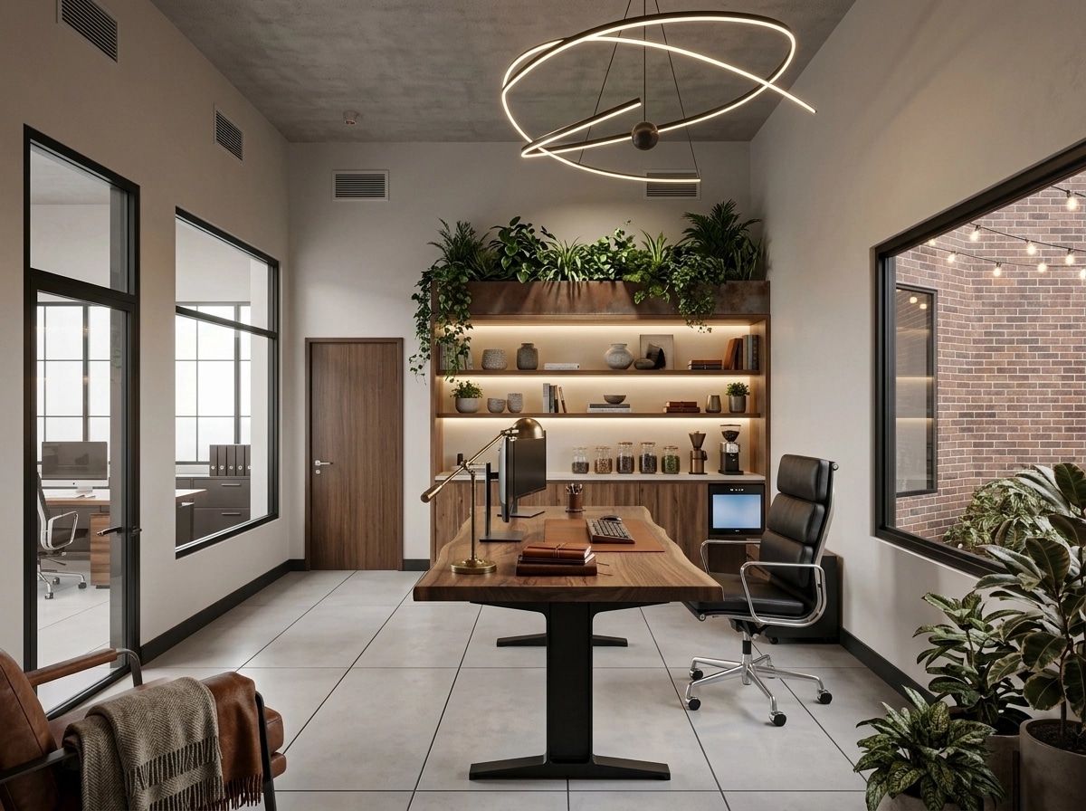 Office interior in Loft / Industrial style — photo by GenRoom AI