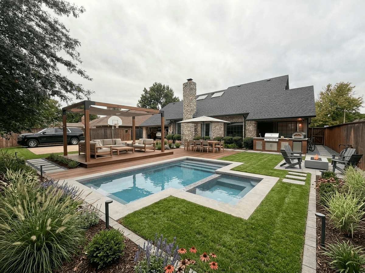 تصميم المناظر الطبيعية بنمط Contemporary Yard — الحديقة من GenRoom AI