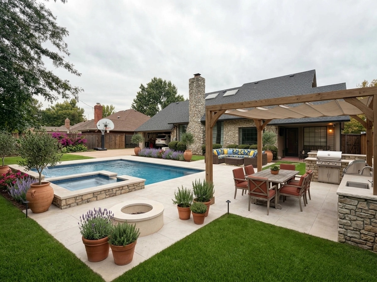 Landscape design in Mediterranean Yard style — Yard by GenRoom AI