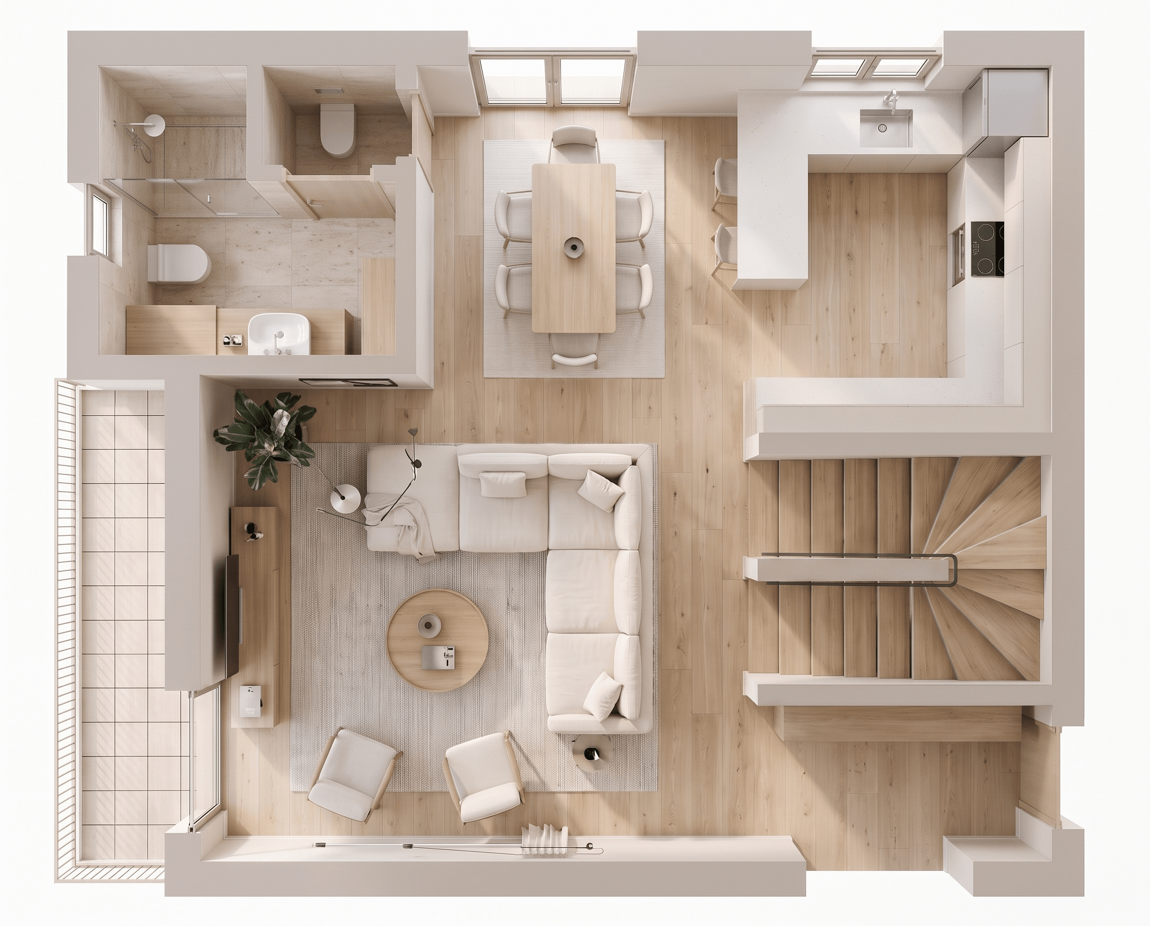 Interior design in Minimalism style — Living Room by GenRoom AI