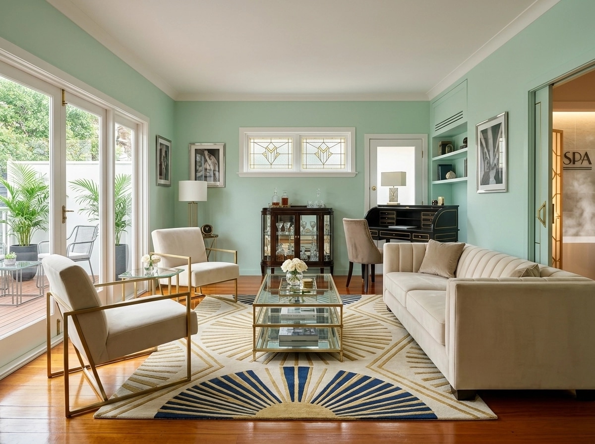 Art Deco Living Room design — interior photo by GenRoom AI