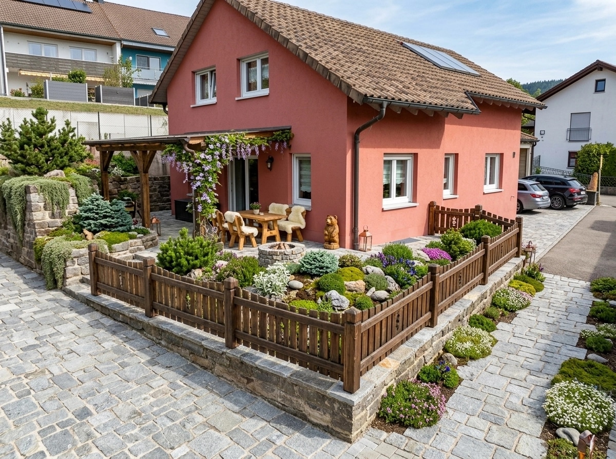 Yard design in Alpine Garden style — photo by GenRoom AI