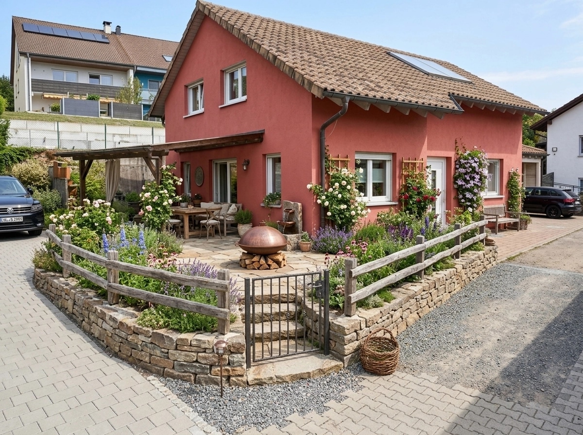 Country Rustic Garden Jardín design — yard photo by GenRoom AI