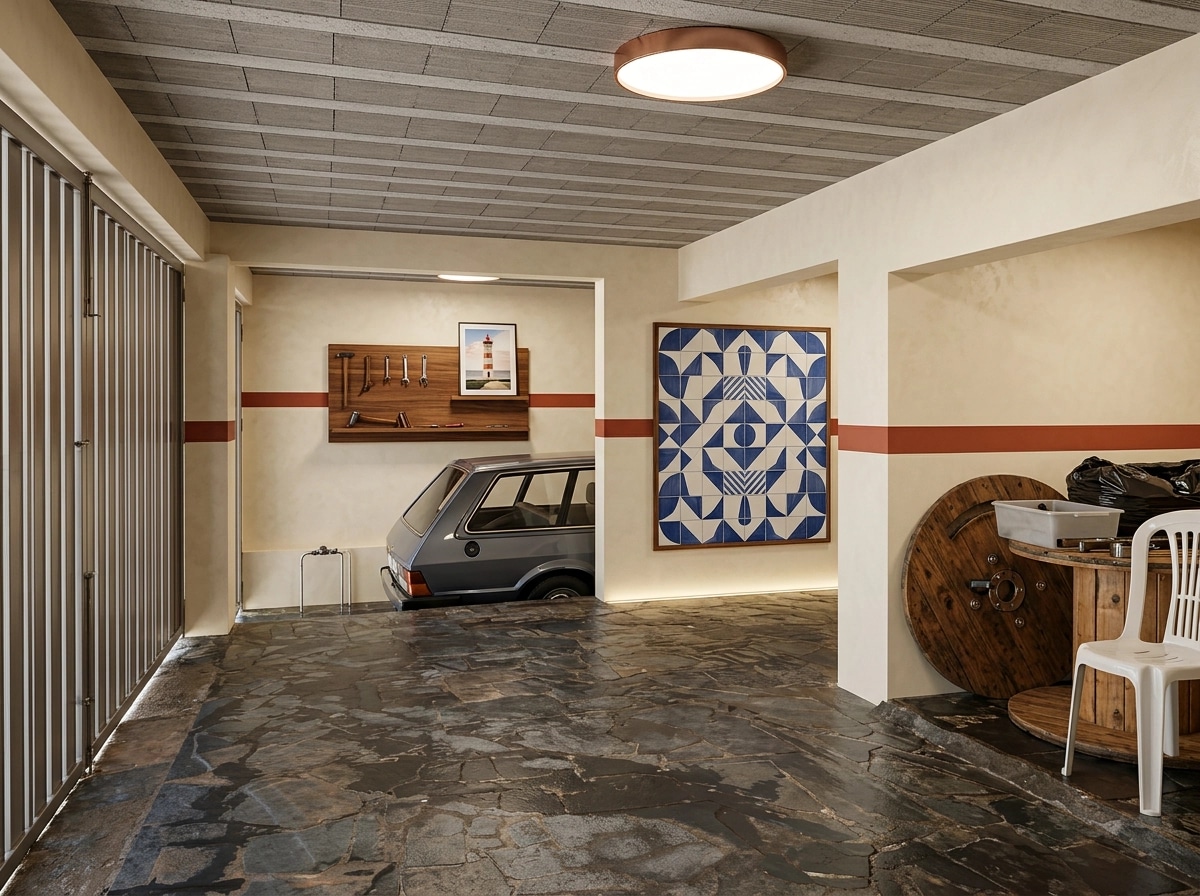 Interior design in Portuguese Modern style — garage by GenRoom AI