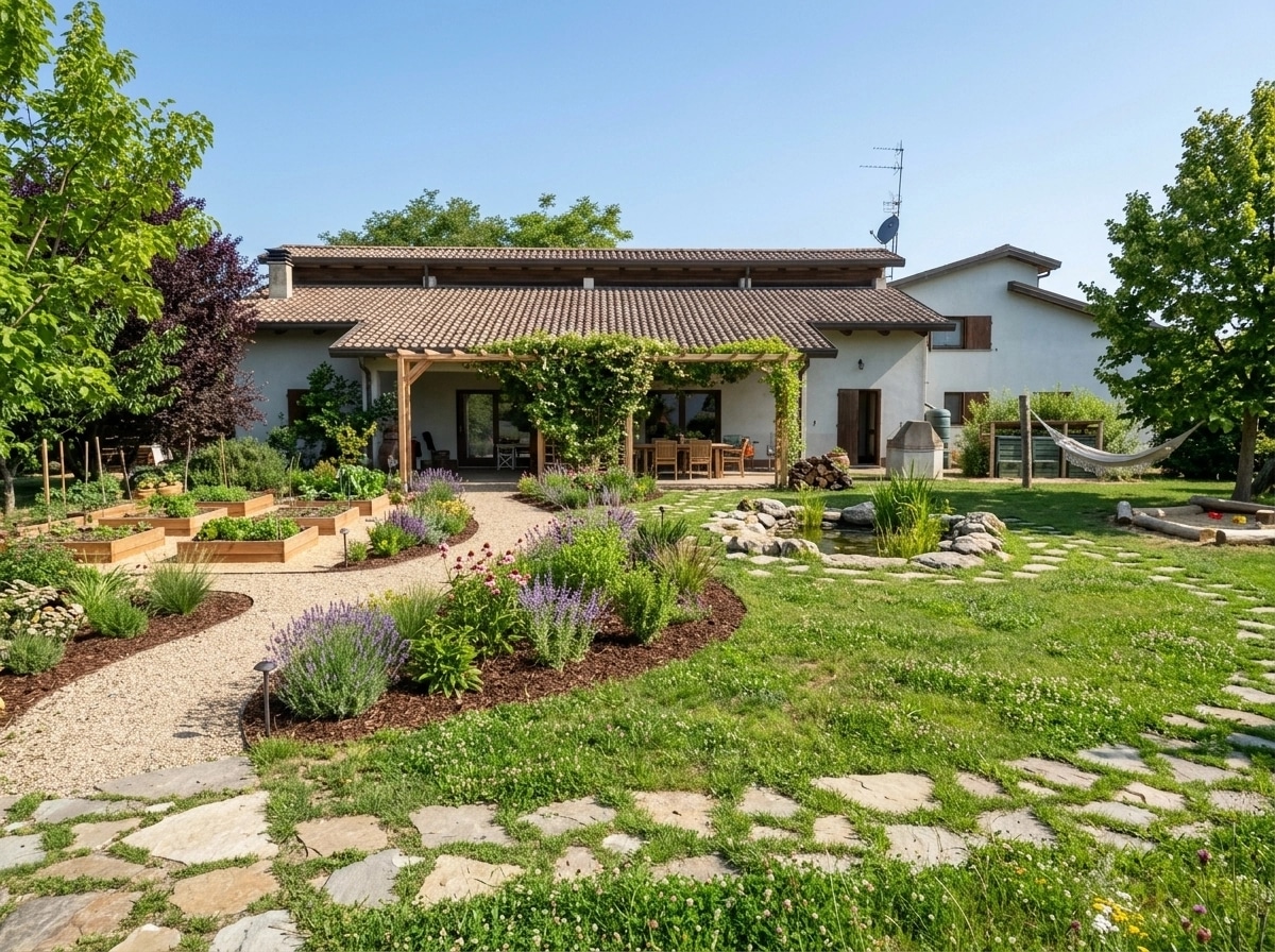 Landscape design in Eco Natural Garden style — Yard by GenRoom AI