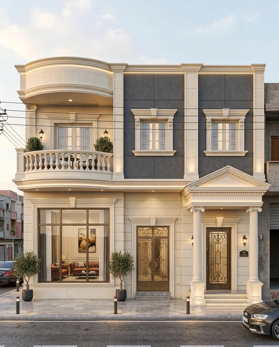 Neoclassic Facade Facade design — facade photo by GenRoom AI