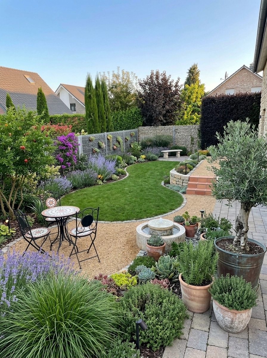 Landscape design in Mediterranean Yard style — Yard by GenRoom AI