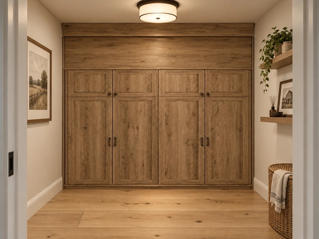Interior design in Modern Farmhouse style — wardrobe by GenRoom AI