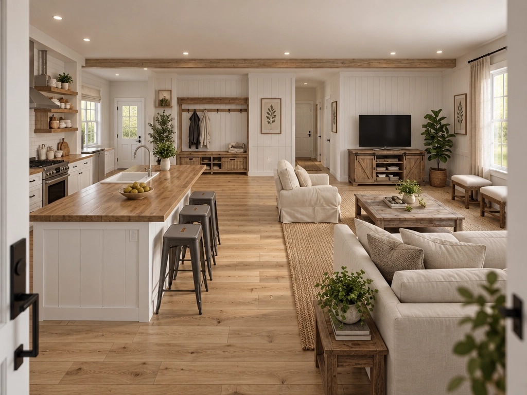 Interior design in Modern Farmhouse style — Living Room by GenRoom AI