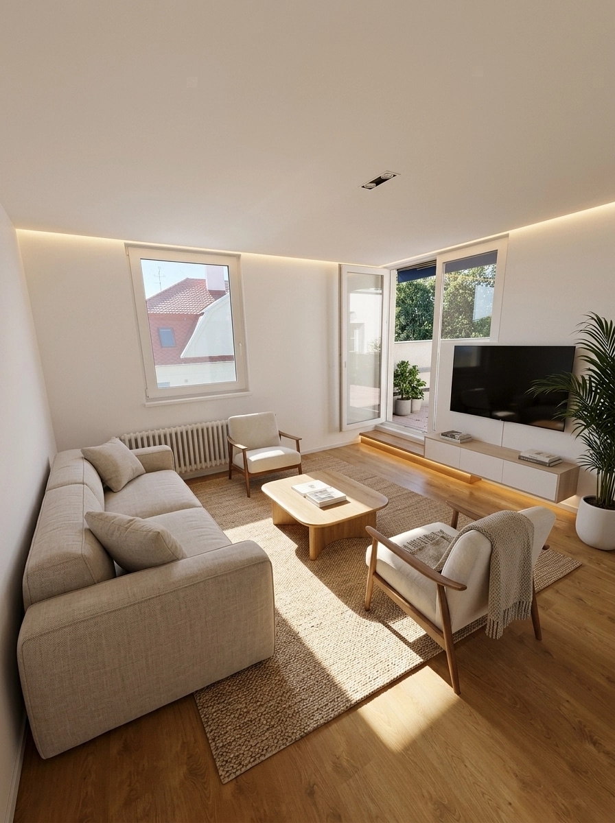 Minimalism Living Room design — interior photo by GenRoom AI