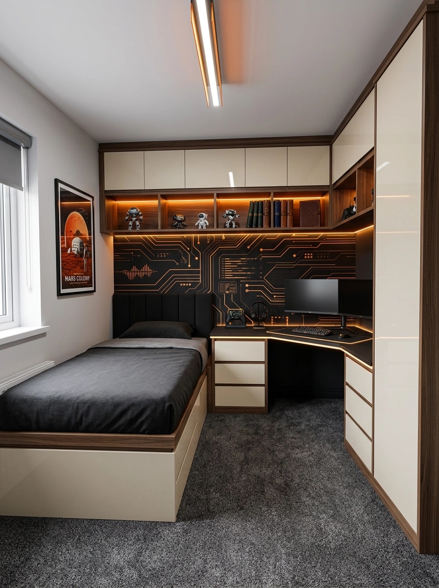 Interior design in Blacktec style — Bedroom by GenRoom AI