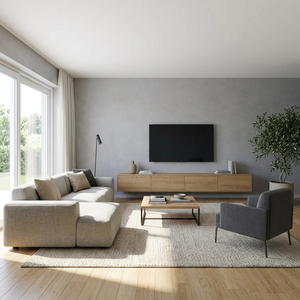Interior design in Minimalism style — Living Room by GenRoom AI