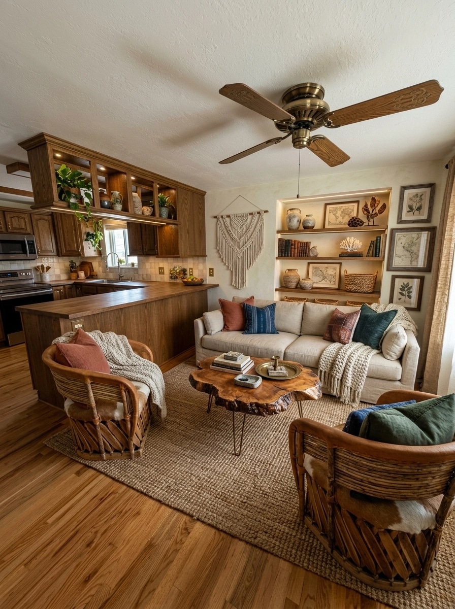 Interior design in Rustic style — Living Room by GenRoom AI