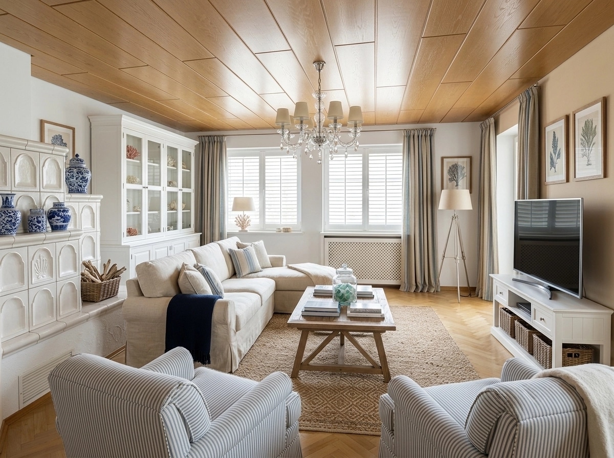 Interior design in Coastal / Hamptons style — Living Room by GenRoom AI