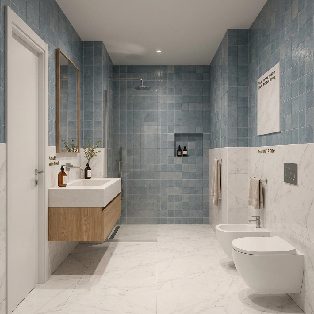 Scandinavian Bathroom design — interior photo by GenRoom AI