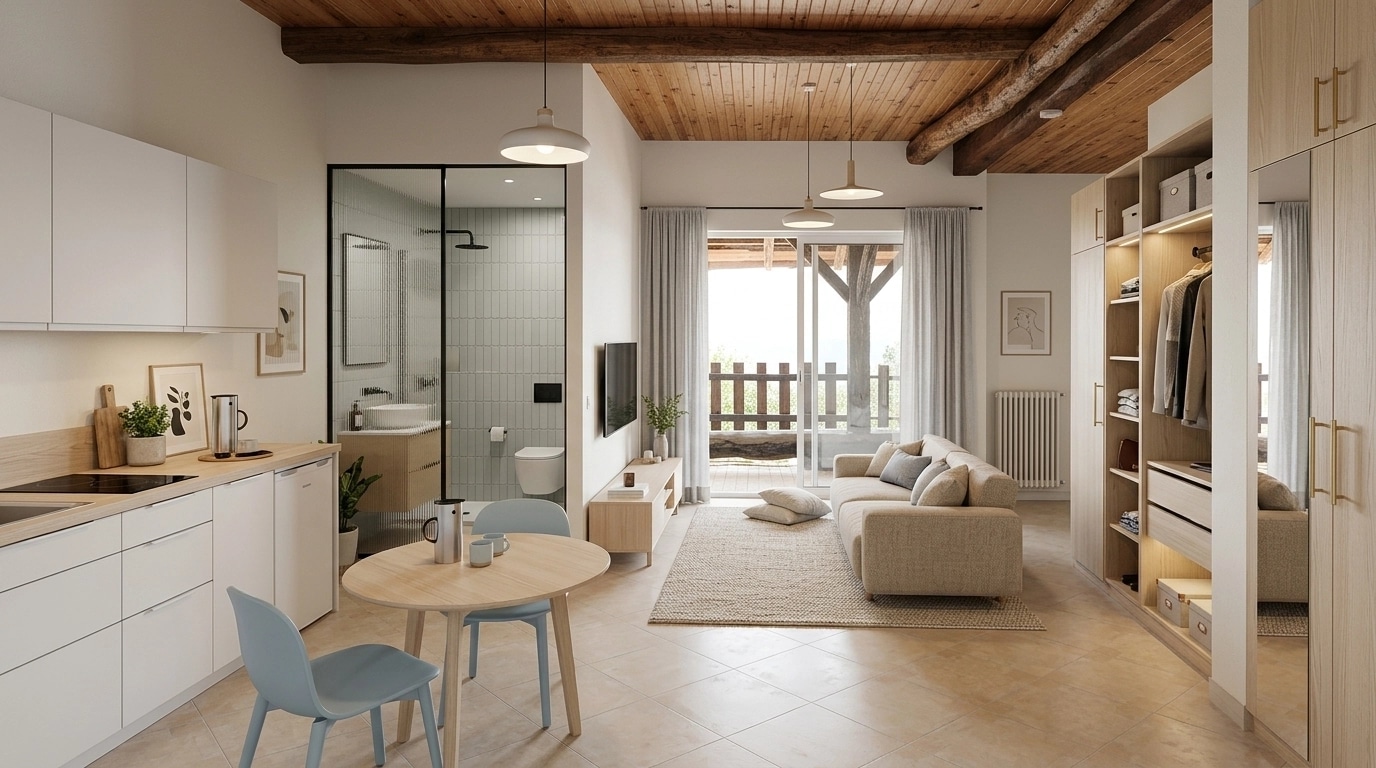 Interior design in Scandinavian style — studio by GenRoom AI