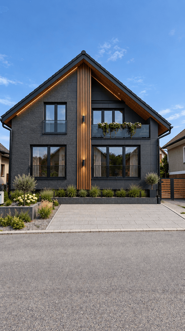 Facade design in Blacktec Facade style — Facade by GenRoom AI