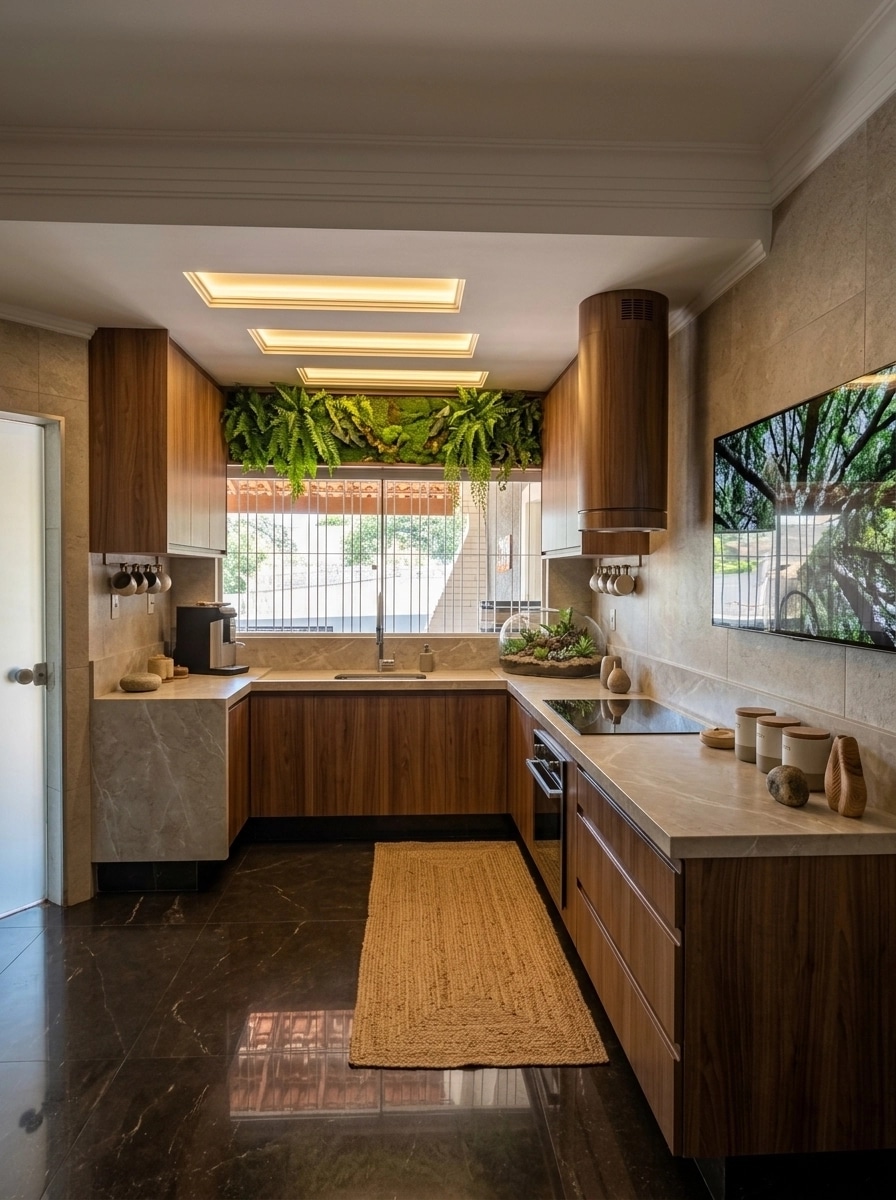 Kitchen interior in Biophilic style — photo by GenRoom AI